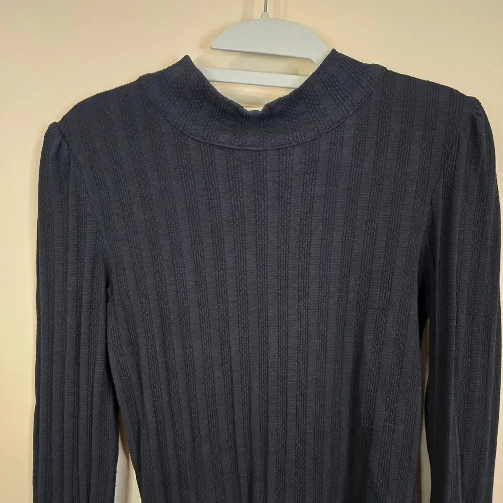 Women's Free People Ribbed Long Sleeve Open Back with Bow | Size Small